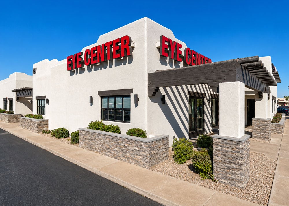 Professional exterior of Southwestern Eye Center Mesa Gilbert building with clinic signage.
