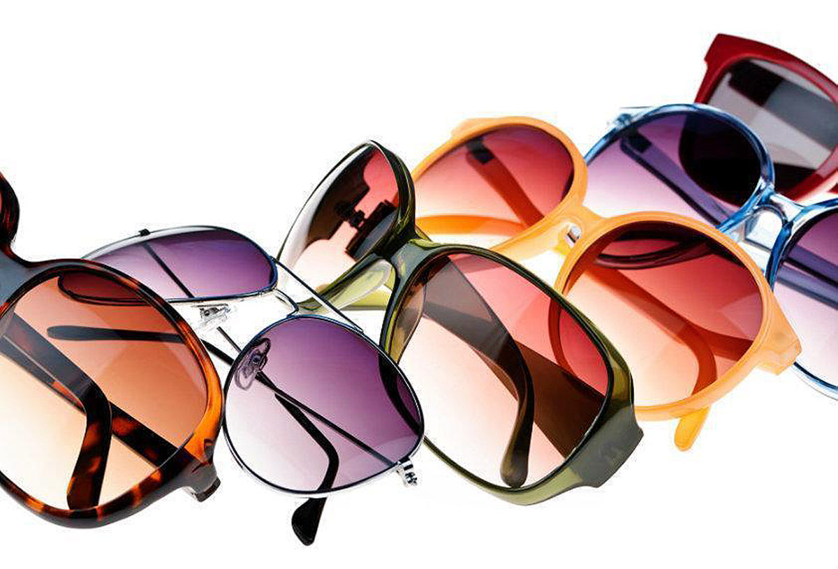 Group of cool sunglasses to show the evolution of sunglasses from Southwestern Eye Center.