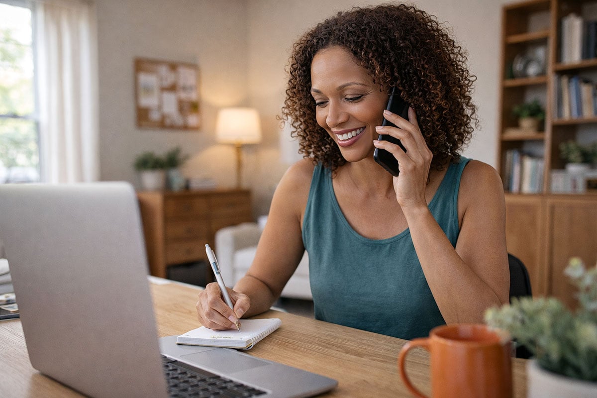 Woman researching different vision correction quotes with Southwestern Eye Institute.