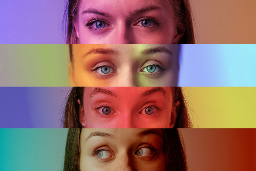 Close-up views of diverse eyes showcasing clarity and detail, representing vision improvement with LASIK eye surgery