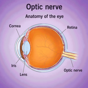 Optic nerve anatomy graphic for signs of optic nerve damage at Southwestern Eye Center.